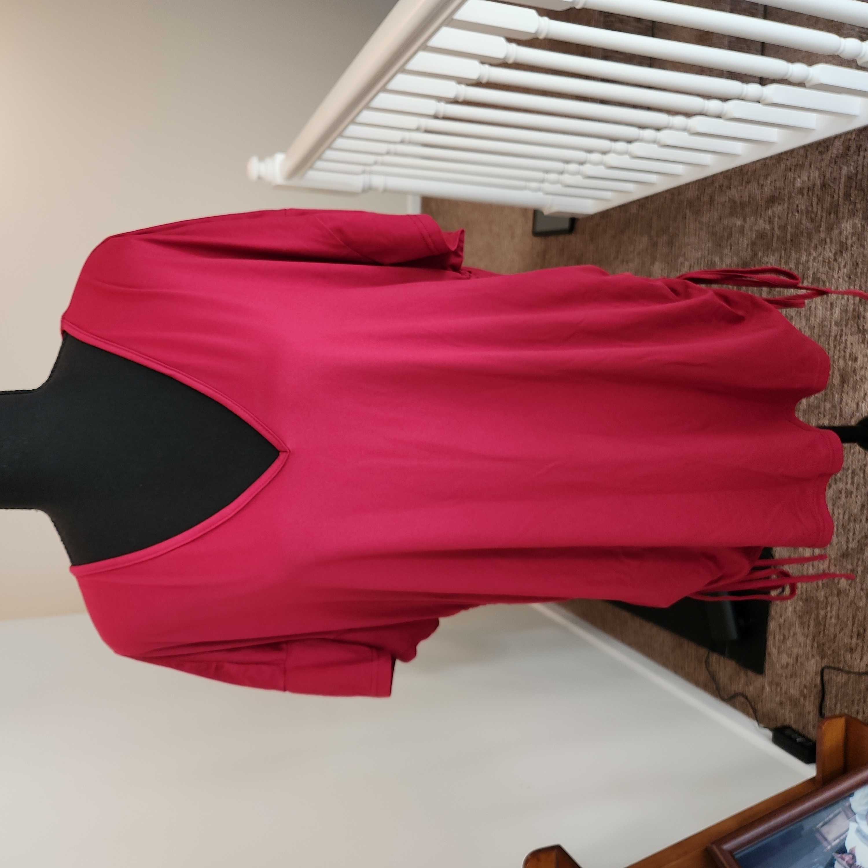 Women's Plus Solid Drawstring Side Drop Shoulder Tee